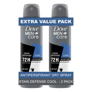 Dove Men+Care Stain Defense Long Lasting Antiperspirant Deodorant Dry Spray Twin Pack, Cool, 3.8 oz - Image 15