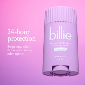Billie All Day Womens Deodorant Stick, 2.6 oz, Lavender Milk Scent, 24 Hour Odor Control, Aluminum Free - Image 2