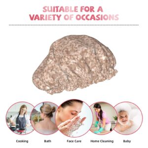 Disketp Beige Sparkling Glitter Shower Caps,Reusable Shower Cap For Women, Double Layer Waterproof Hair Cap, Large Size For All Hair Lengths,For Girls Spa Home Salon Use - Image 9