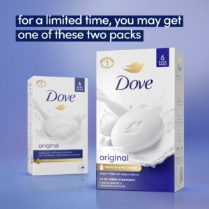 Dove Beauty Bar Soap for Women Original with 1/4 Moisturizing Cream All Skin, 2.6 oz - Image 3