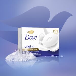 Dove Beauty Bar Soap for Women Original with 1/4 Moisturizing Cream All Skin, 2.6 oz - Image 4