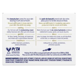 Dove Beauty Bar Soap for Women Original with 1/4 Moisturizing Cream All Skin, 2.6 oz - Image 8