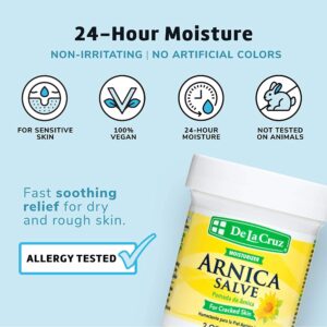 DLC De La Cruz Arnica Salve Moisturizer for Dry, Cracked Hands, Elbows and feet, 2 oz Jar - Image 6