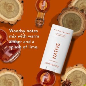 Native Deodorant, Aluminum Free, Black Oak & Amber, for Women and Men, 2.65 oz - Image 2