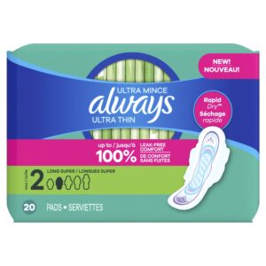 Always Ultra Thin Pads with Wings, Size 2, Long Super Absorbency, 42 Count - Image 11
