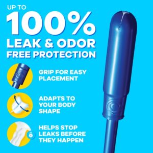 Tampax Pearl Tampons Duo Multipack with LeakGuard Braid, Regular/Super Absorbency, 34 Ct - Image 3