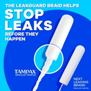 Tampax Pearl Tampons Duo Multipack with LeakGuard Braid, Regular/Super Absorbency, 34 Ct - Image 4