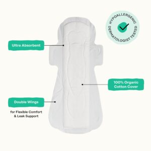 Honey Pot 100% Organic Cotton Cover Cooling Herbal Infusion Overnight Pads, 12 Count - Image 7