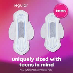 U by Kotex Balance Sized for Teens Ultra Thin Pads with Wings, Heavy Absorbency, 28 Count - Image 5