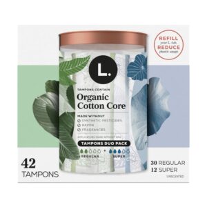 L. Organic Cotton Tampons DuoPack - Regular/Super Absorbency, 42 Ct - Image 11