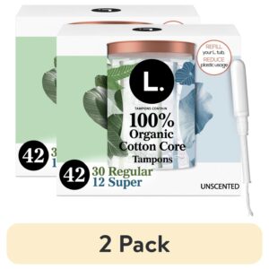 L. Organic Cotton Tampons DuoPack - Regular/Super Absorbency, 42 Ct - Image 12