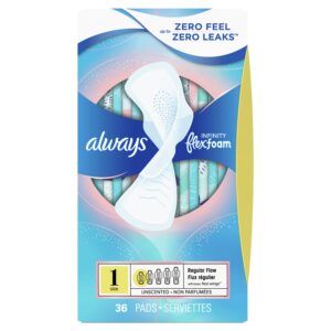 Always Infinity Feminine Pads, Size 1 Regular, with Wings, Unscented, 18 ct - Image 15