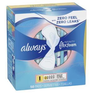 Always Infinity Feminine Pads, Size 1 Regular, with Wings, Unscented, 18 ct - Image 25
