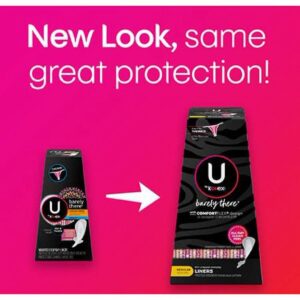 U by Kotex Barely There Thin Thong Panty Liners, Light Absorbency, Regular Length, Unscented, 50 Count - Image 2