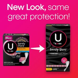 U by Kotex Barely There Thin Panty Liners, Light Absorbency, Regular Length, Unscented, 100 Count - Image 2
