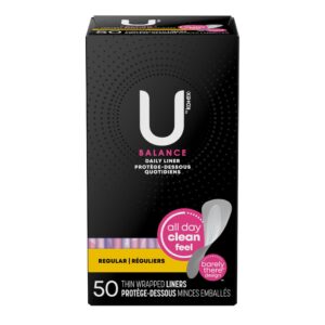 U by Kotex Balance Daily Wrapped Panty Liners, Light Absorbency, Regular Length, 50 Count - Image 2