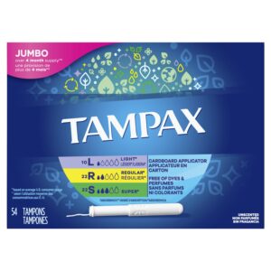 Tampax Cardboard Multipack (Light/Regular/Super) Tampons, Unscented, 54 count - Image 7