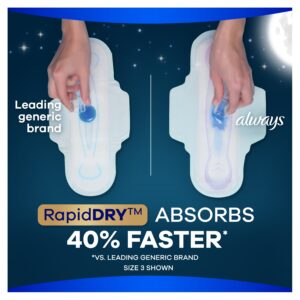Always Ultra Thin Overnight Pads with Wings, Unscented, Size 4, 38 Ct - Image 5
