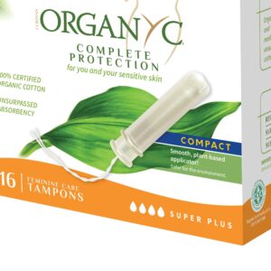 Organyc 100% Certified Organic Cotton Tampons with Organic-Based Compact Applicator, Super Plus 16 Ct - Image 5
