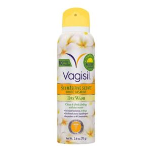 Vagisil Scentsitive Scents Dry Wash Feminine Spray, White Jasmine, 2.6 Oz, 2 Pack