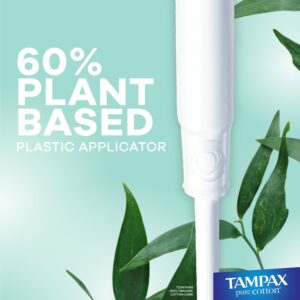 Tampax Pure Cotton Tampons, Unscented, Regular/Super Absorbency, 22 Ct - Image 6
