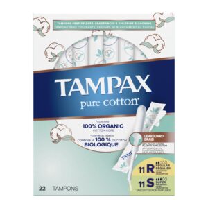 Tampax Pure Cotton Tampons, Unscented, Regular/Super Absorbency, 22 Ct - Image 8