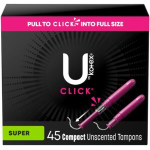 U by Kotex Click Compact Tampons, Super, Unscented, 32 Count - Image 12