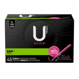 U by Kotex Click Compact Tampons, Super, Unscented, 32 Count - Image 13