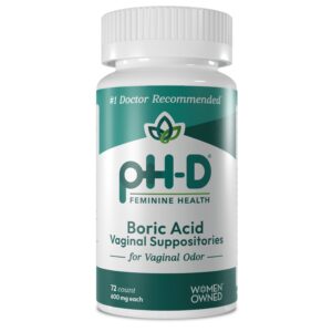 pH-D Feminine Health Boric Acid Vaginal Suppositories for Women's Health, 72 Count - Image 1