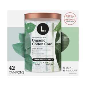 L. Organic Cotton Tampons DuoPack - Light/Regular Absorbency, 42 Ct - Image 11