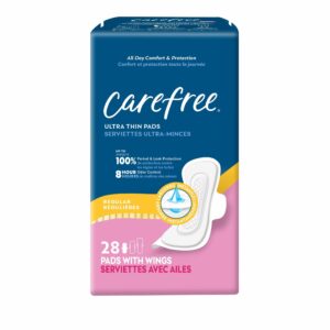 Carefree Ultra Thin Pads with Wings, Regular Absorbency, 28 Ct - Image 4