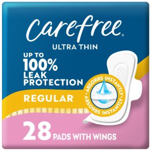 Carefree Ultra Thin Pads with Wings, Regular Absorbency, 28 Ct - Image 12