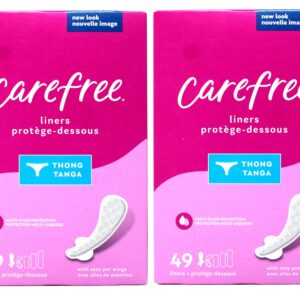 Carefree Thong Pantiliners Regular Unscented With Wings, 49 Ea, 2 Pack - Image 1