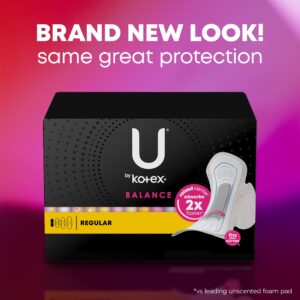 U by Kotex Balance Ultra Thin Pads with Wings, Regular Absorbency, 18 Count - Image 3