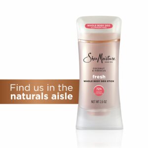 SheaMoisture Whole Body Deodorant Stick for Women Fresh Coconut & Hibiscus Aluminum Free, 2.6 oz - Image 1
