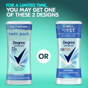 Degree Advanced Women's Antiperspirant Deodorant Stick Twin Pack Shower Clean, 2.6 oz - Image 3