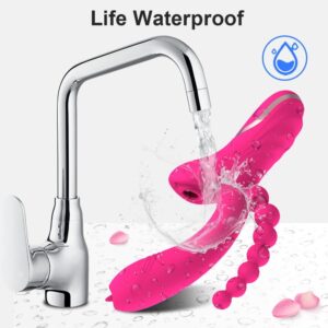XBONP 3 In 1 Rabbit Vibrator with Anal Beads Dildo Rechargeable Vibrator Clitoris Sucking G Spot Stimulator Sex Toys for Women Adult Toys - Image 6