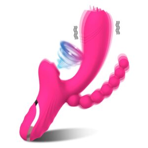 XBONP 3 In 1 Rabbit Vibrator with Anal Beads Dildo Rechargeable Vibrator Clitoris Sucking G Spot Stimulator Sex Toys for Women Adult Toys - Image 10
