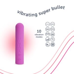 plusOne SUPER Bullet Vibrator with Warming Heat Setting, 10 Vibration Settings, Waterproof - Image 3