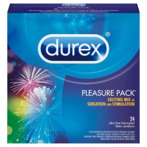 Durex, Pleasure Pack Condoms, Exciting Mix, Latex Condoms, 24 Count - Image 1