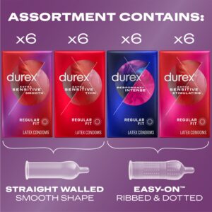 Durex, Pleasure Pack Condoms, Exciting Mix, Latex Condoms, 24 Count - Image 3