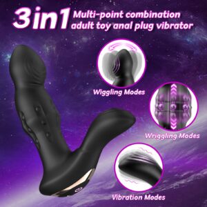 Wiggling Prostate Massager Anal Vibrator Adult Male Sex Toys, 10 Wiggling Wriggling Vibrator Modes, Anal Plug Anal Sex Toys Vibrating for Men Women Couples with Remote Control Sexual Stimulation - Image 3