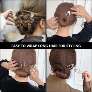 Hair Sticks Fork Sticks 4Pcs Shaped Hair Pin Stick French Style Hair Clips Retro Long Chopsticks for Women Girls Hairstyle Accessories Fork Sticks Tortoise Shell - Image 3