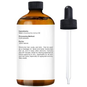 Majestic Pure Neem Oil - 100% Pure Cold Pressed - Great For Skin Care, Hair Care, Massage Oil, Nails, Acne, & Moisturizer for Dry Skin , 4 fl oz - Image 3