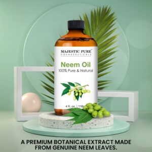 Majestic Pure Neem Oil - 100% Pure Cold Pressed - Great For Skin Care, Hair Care, Massage Oil, Nails, Acne, & Moisturizer for Dry Skin , 4 fl oz - Image 5