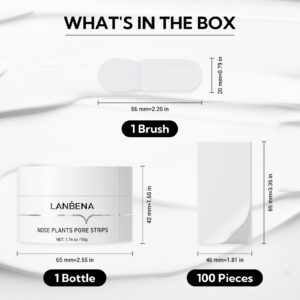 LANBENA Pore Strips (50g/1.76 Oz)+100pcs Nose Strips with Blackhead Remover, Black Head Remover for Face, Blackhead Remover Mask, Nose Strips for Blackheads - Image 6