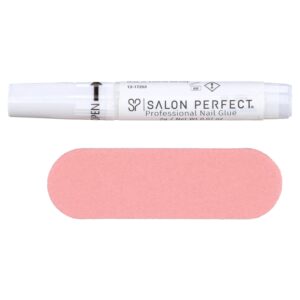 Salon Perfect Artificial Press On Nails, 139 Modern Art Pink Swirl, Medium Almond Glue On Fake Nails, File & Glue Included, 30 Nails - Image 5