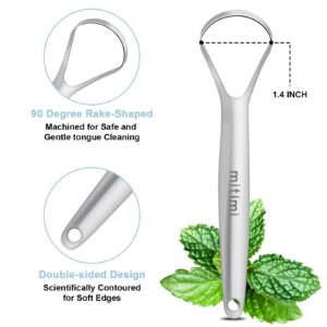 Mitimi Tongue Scraper for Adults (2 Pack) , 100% Useful Surgical Stainless Steel Tongue Cleaner for Both Adults and Kids - Image 3
