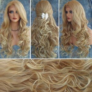 Adakot Blonde Wigs for Women Human Hair, Long Curly Wavy Lace Front Wigs Human Hair Natural Color - Image 4