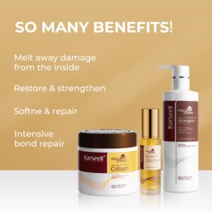Karseell Collagen Hair Treatment Deep Repair Conditioning, Hair mask Shampoo and Argan Oil Set for Dry Damaged Hair All Hair Types 16.9floz + 16.9floz + 1.69floz - Image 5